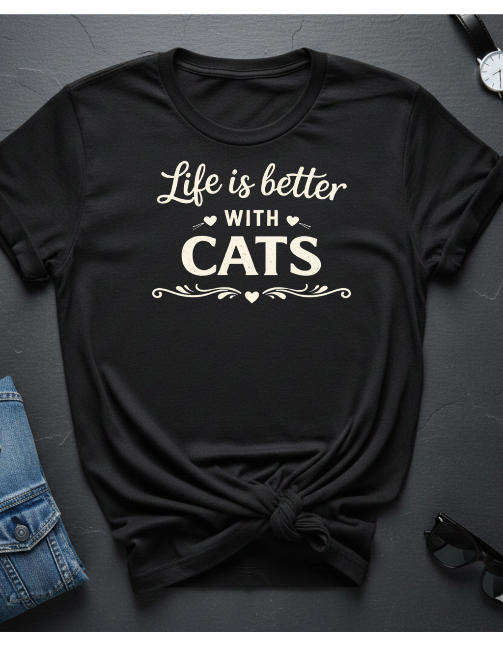 Life Is Better With Cats T-Shirt — Cute Cat Lover Tee