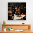 Detective Yorkie Poster — Cute Dog in Trench Coat Matte Vertical Art