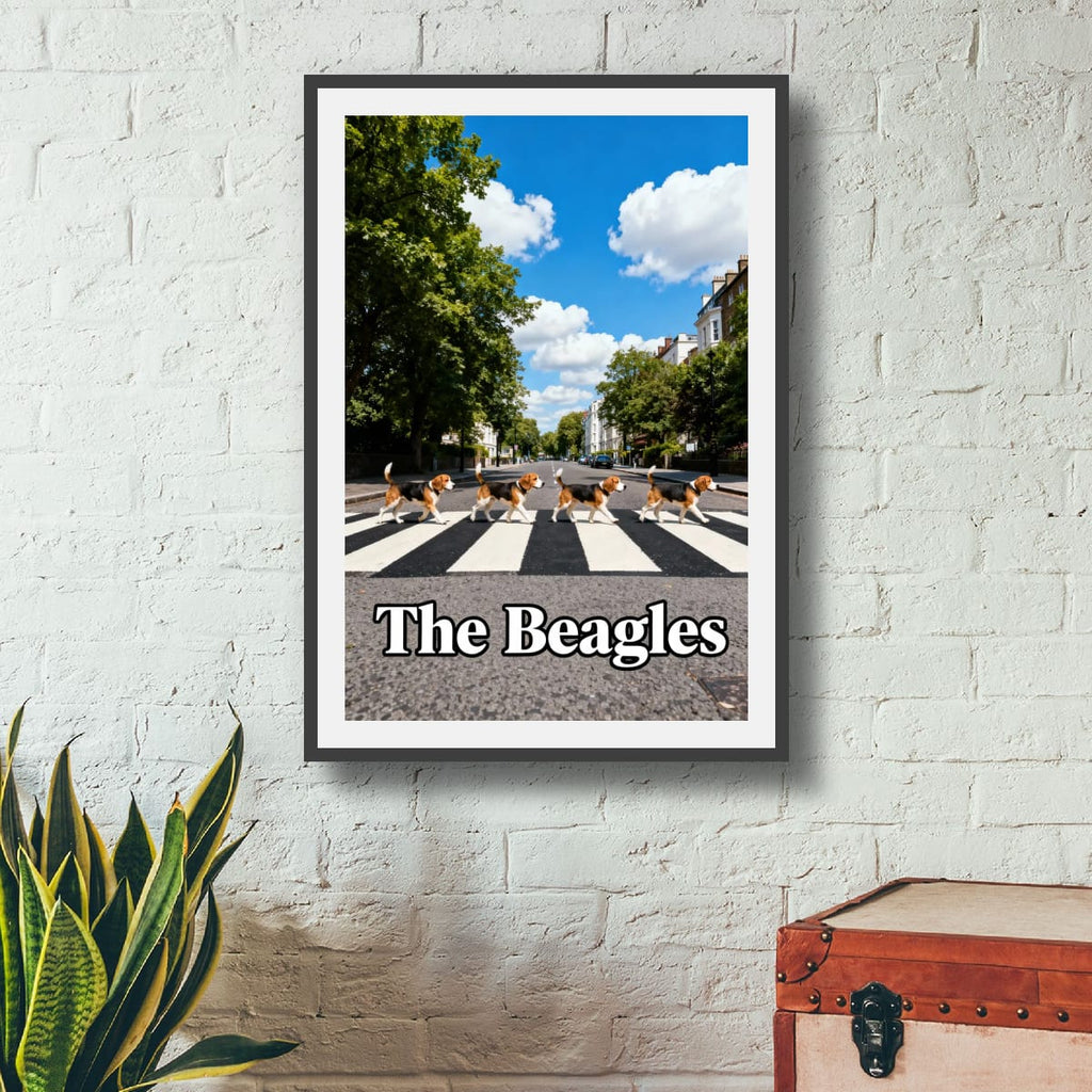 Beagle Band Poster — 'The Beagles' Matte Vertical Dog Art Print