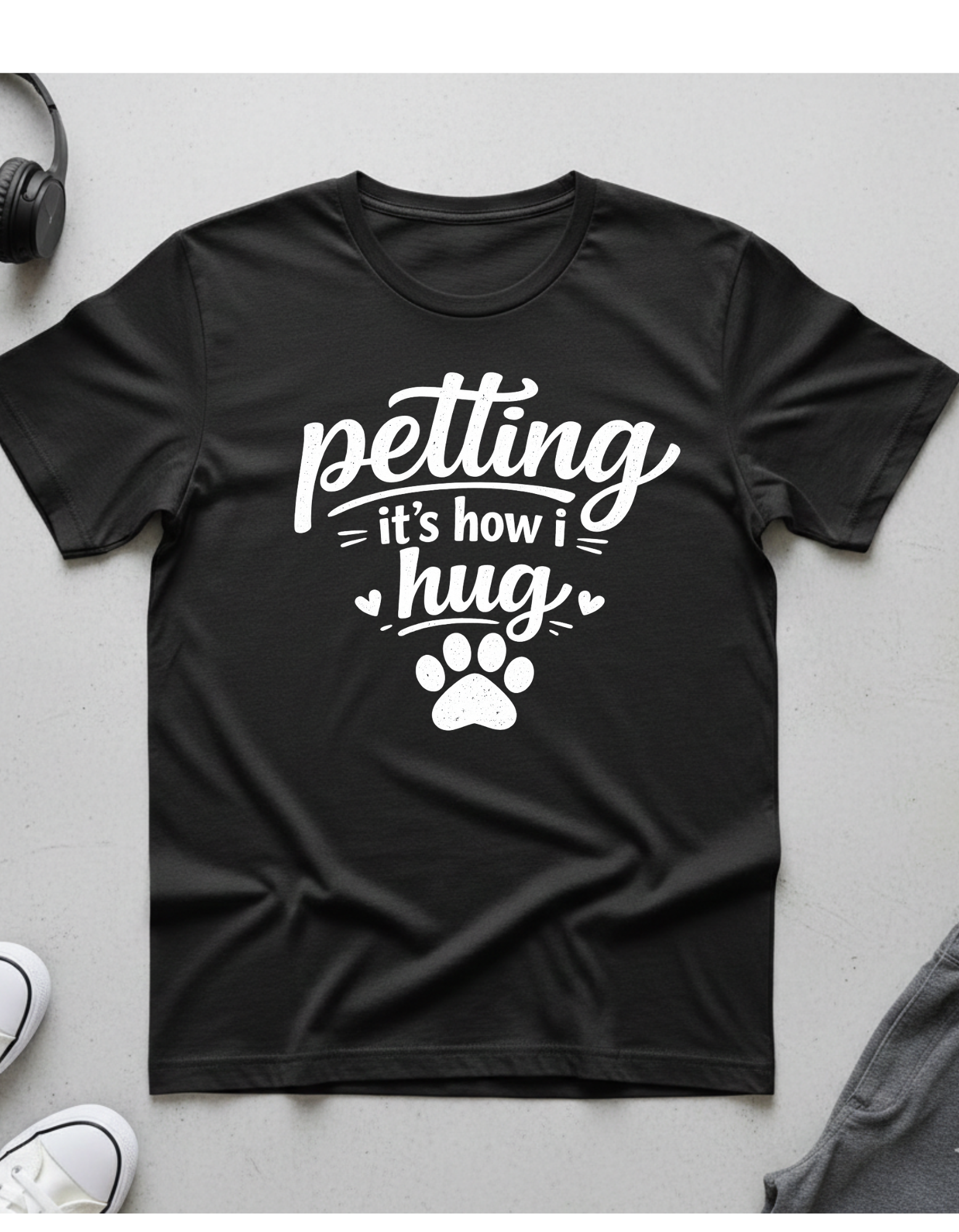 Petting It's How I Hug T-Shirt — Funny Paw Print Tee for Dog & Cat Lovers