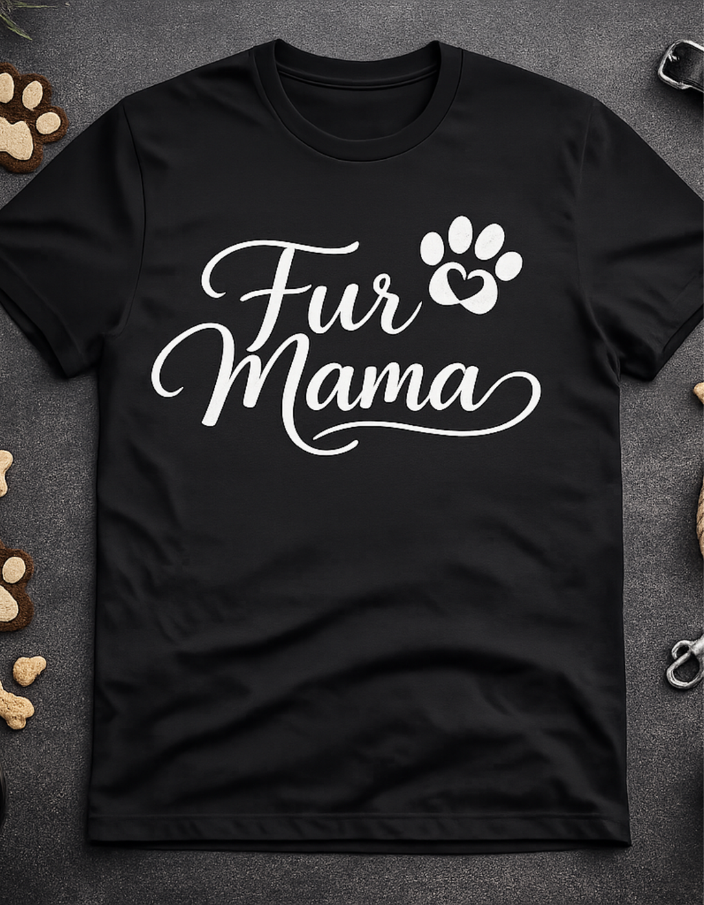 Fur Mama T-Shirt — Cute Paw Print Graphic Tee for Dog & Cat Lovers