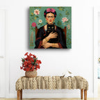 Frida Cat Portrait Poster — Matte Vertical Art Print