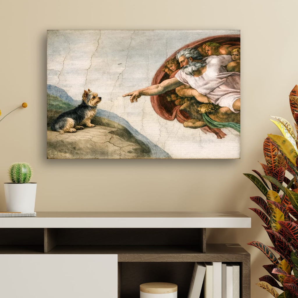 Matte Poster — 'The Creation of Pup' Renaissance Dog Art Print (Horizontal)