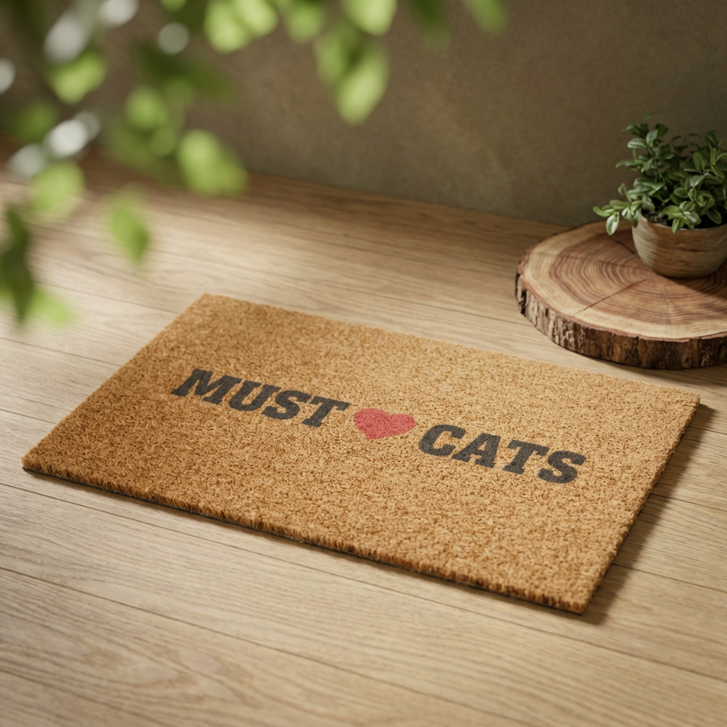 Doormat — "Must  Love Cats" Welcome Mat for Cat Lovers
