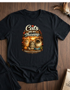 Cats Are My Therapy T-Shirt — Vintage Cozy Cat Lover Tee