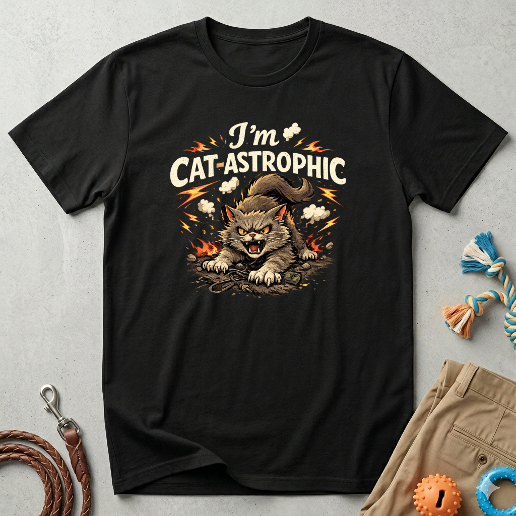 Cat-Astrophic T-Shirt — Funny Angry Cat Graphic Tee