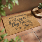 Doormat — "Hope You Brought Beer & Dog Treats" Funny Welcome Mat