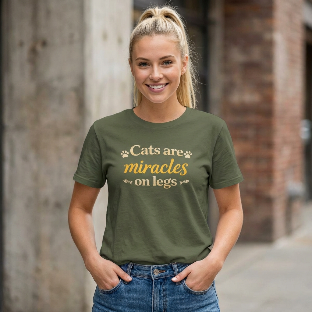 Cats Are Miracles On Legs T-Shirt — Funny Cat Lover Tee