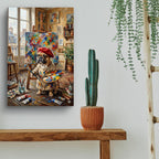 Artist French Bulldog Poster — Cute Painter Dog Art Print