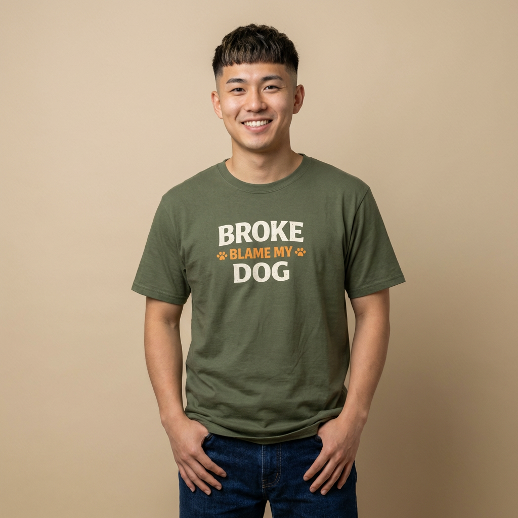 Broke, Blame My Dog T-Shirt — Funny Dog Lover Tee