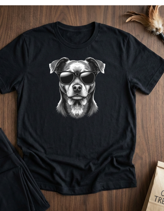 Retro Dog Sunglasses T-Shirt — Vintage Cool Puppy Graphic Tee