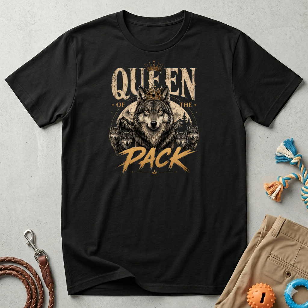 Queen of the Pack Wolf T-Shirt — Women’s Regal Wolf Graphic Tee