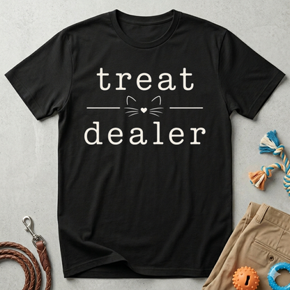T-Shirt — "Treat Dealer" Cute Cat Treats Graphic Tee