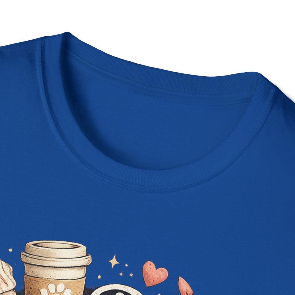 Dog Mom T-Shirt — Cute Puppy, Coffee & Floral Design