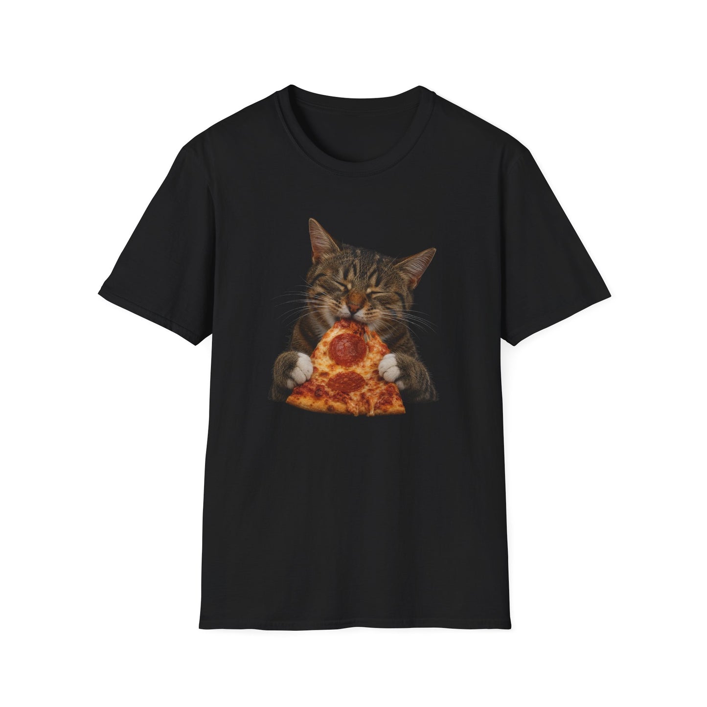 Cat Eating Pizza T-Shirt — Cute Pizza-Loving Cat Graphic Tee