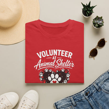 Volunteer at Animal Shelter T-Shirt — Paw Heart Rescue Volunteer Tee