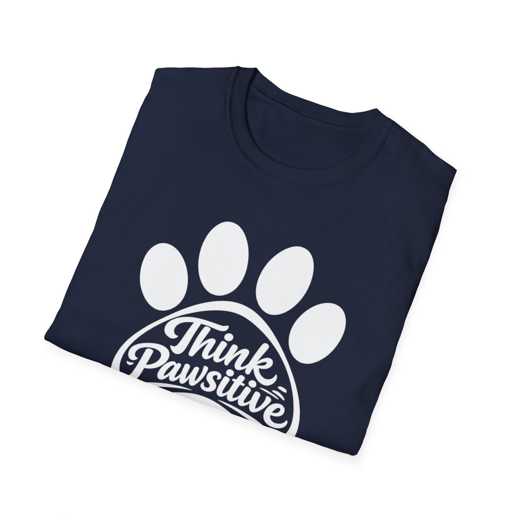 Think Pawsitive Paw Print T-Shirt — Positive Pet Lover Tee