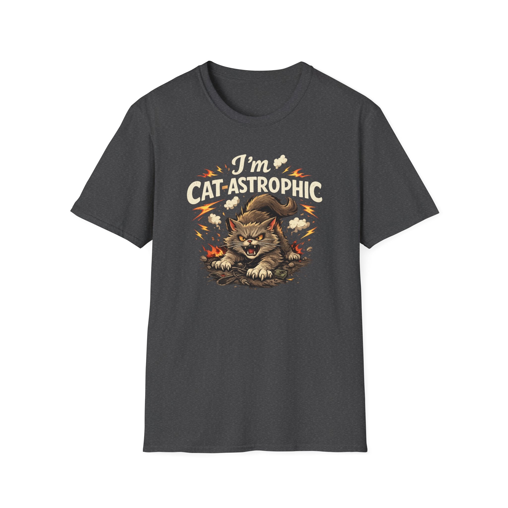 Cat-Astrophic T-Shirt — Funny Angry Cat Graphic Tee