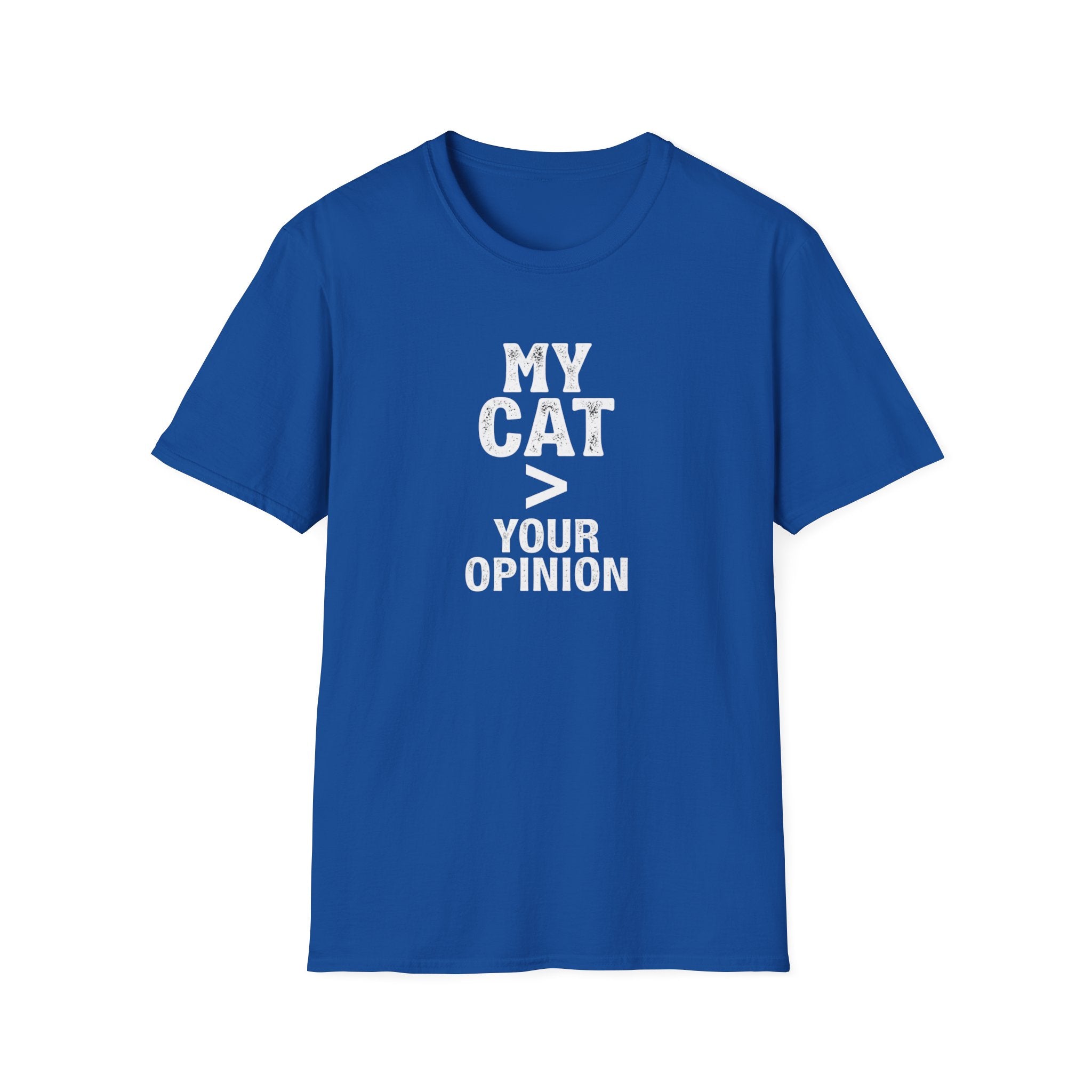 Cat Lover T‑Shirt — "My Cat > Your Opinion" Funny Pet Apparel