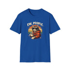 Cat Coffee Vintage T-Shirt — "Ew, People" Retro Cat with Mug Graphic