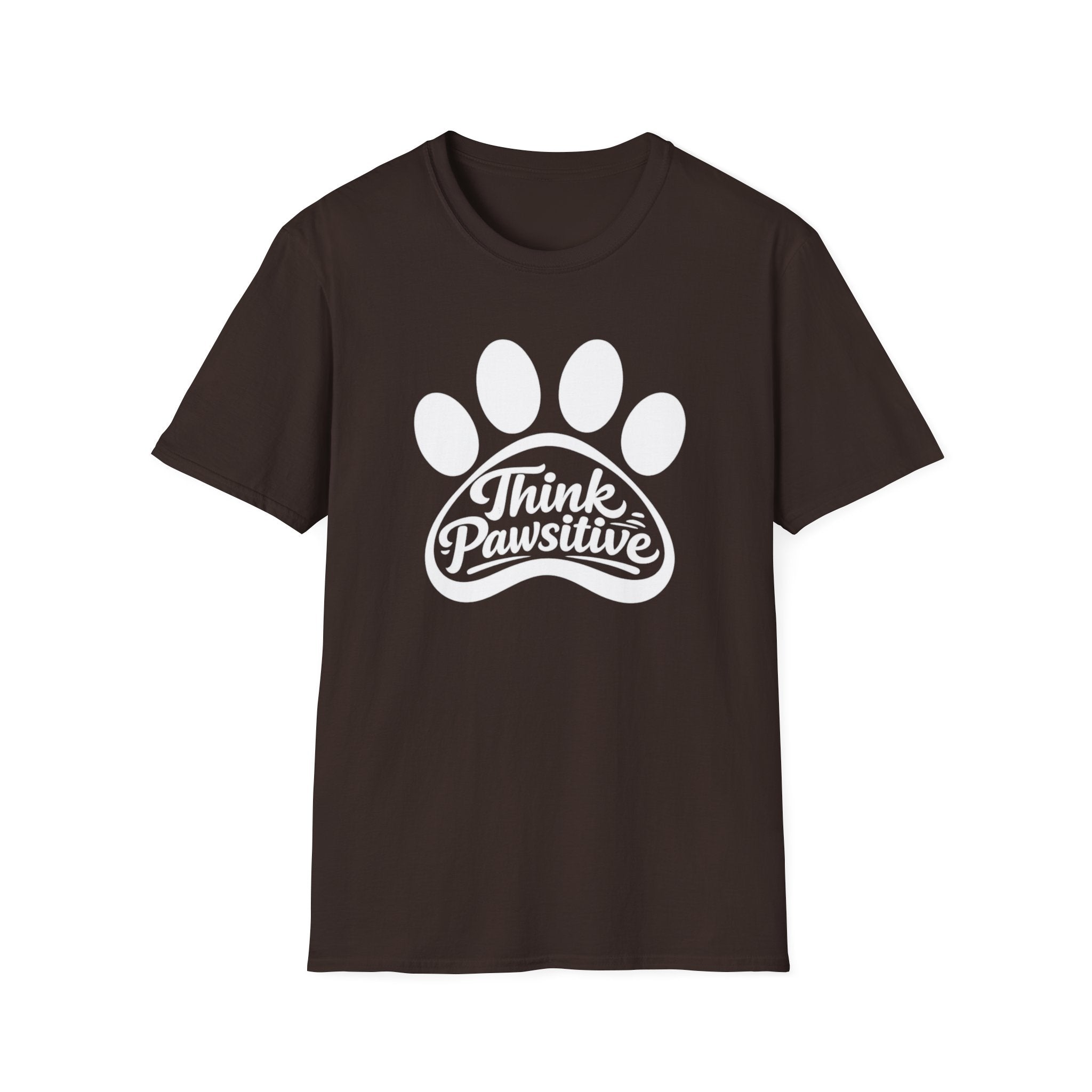 Think Pawsitive Paw Print T-Shirt — Positive Pet Lover Tee