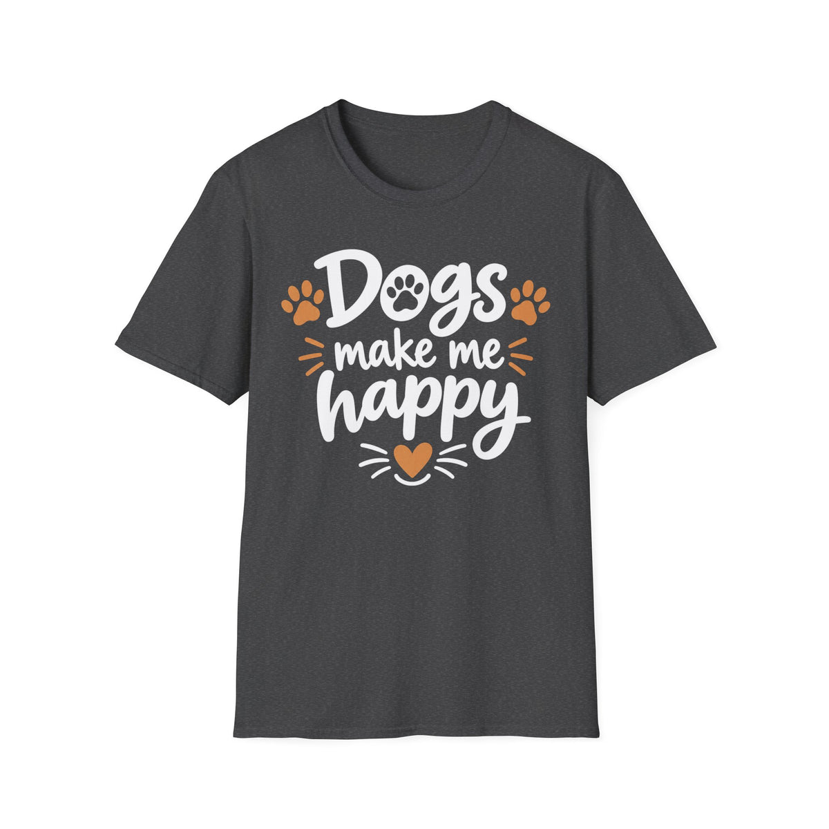 Dogs Make Me Happy T-Shirt — Cute Paw Print Dog Lover Tee