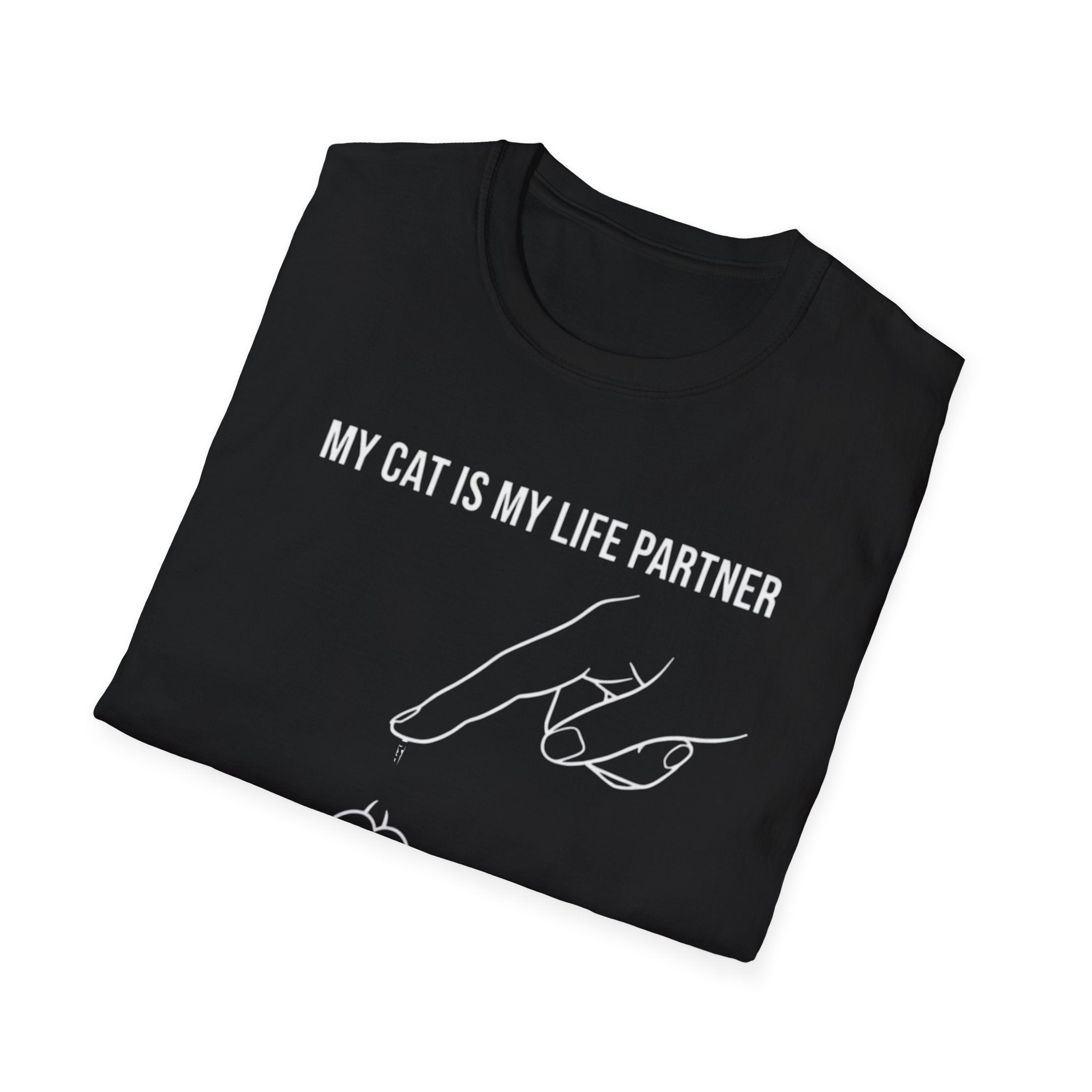 Cat Paw Partner T‑Shirt — "My Cat Is My Life Partner" Cute Cat Lover Tee