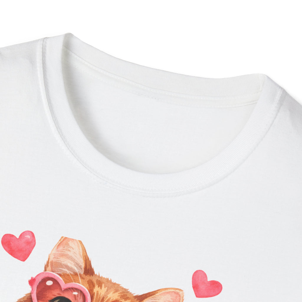 All You Need Is Love... and a Cat T-Shirt — Cute Heart Sunglasses Kitty Tee