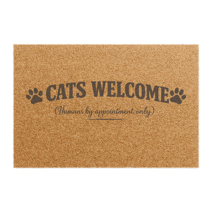 Cats Welcome Doormat — "Humans by Appointment Only" Funny Cat Lover Welcome Mat