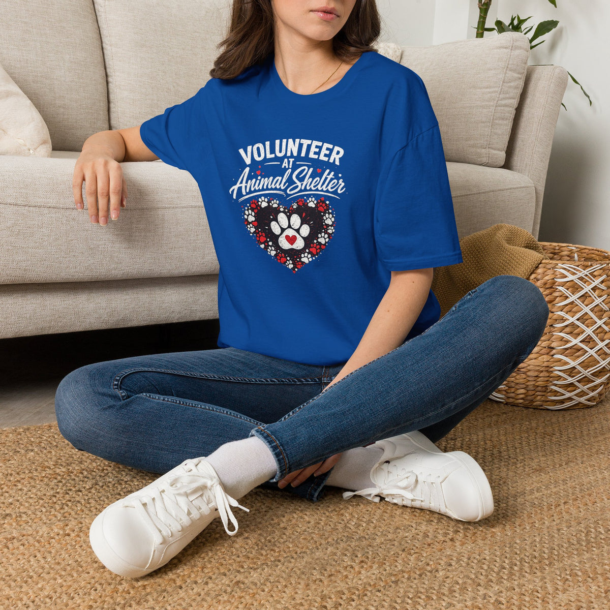 Volunteer at Animal Shelter T-Shirt — Paw Heart Rescue Volunteer Tee