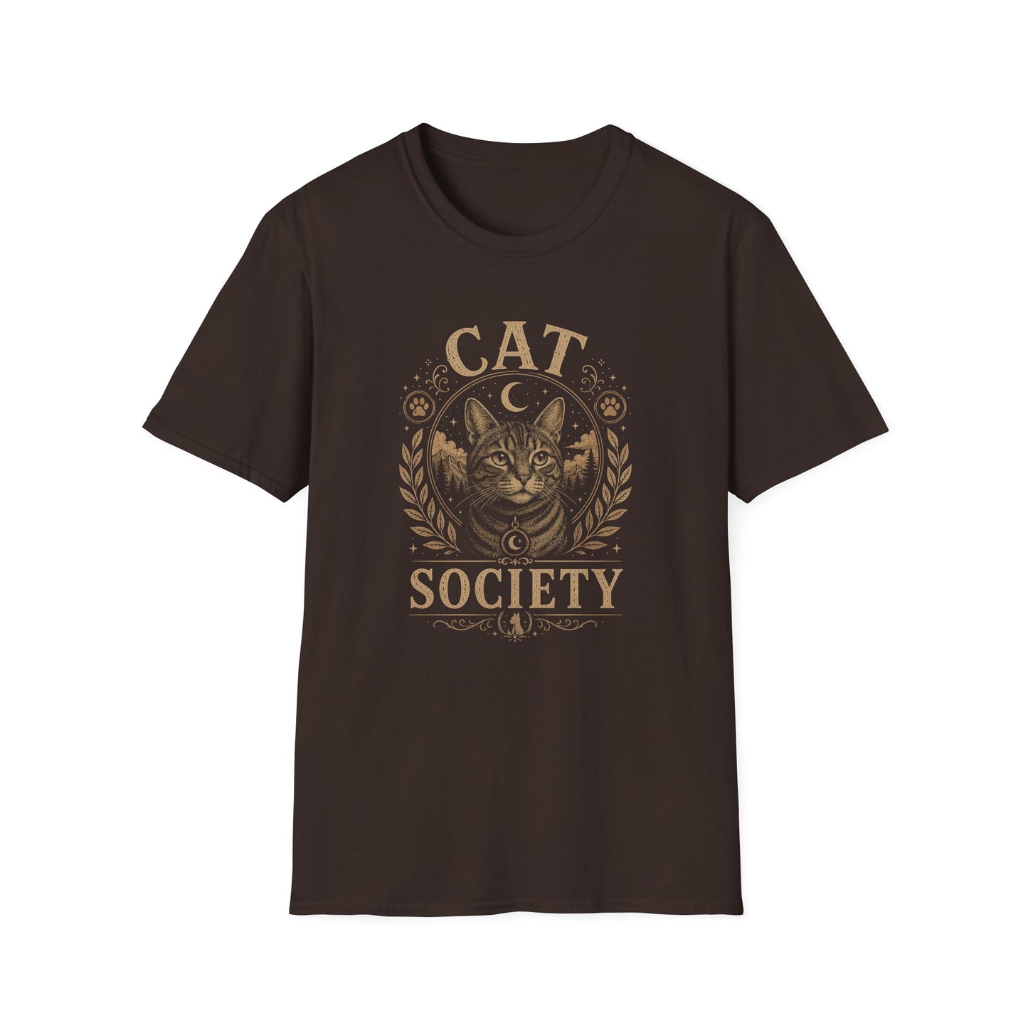 Cat Society T-Shirt — Vintage Cat Crest Graphic Tee