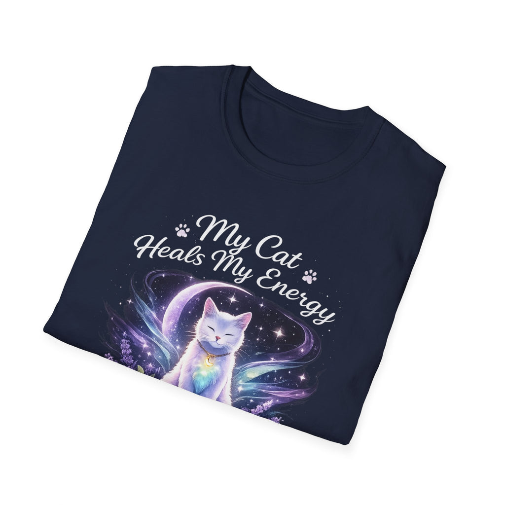 My Cat Heals My Energy T-Shirt — Spiritual Cat Lover Tee