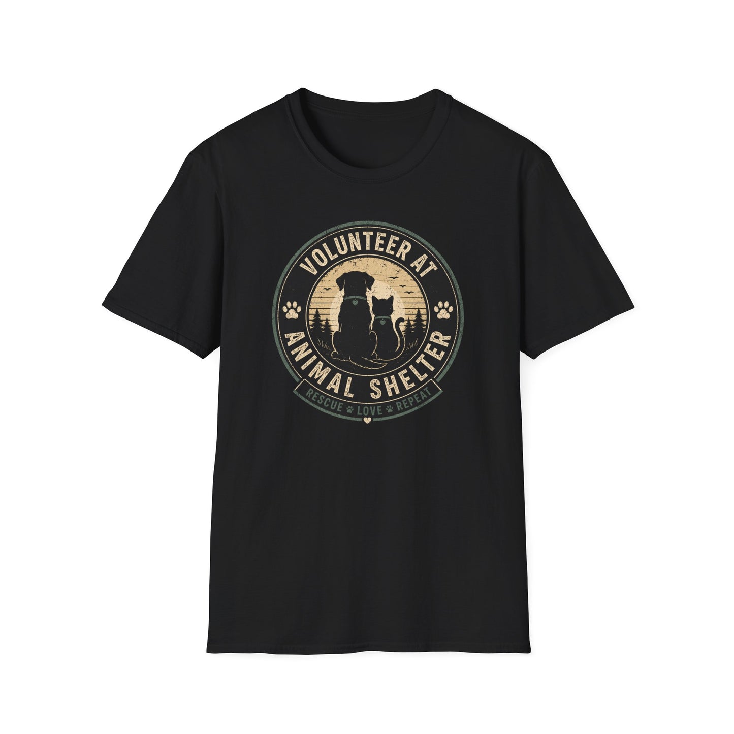 Volunteer at Animal Shelter T-Shirt — Rescue Pet Lover Tee