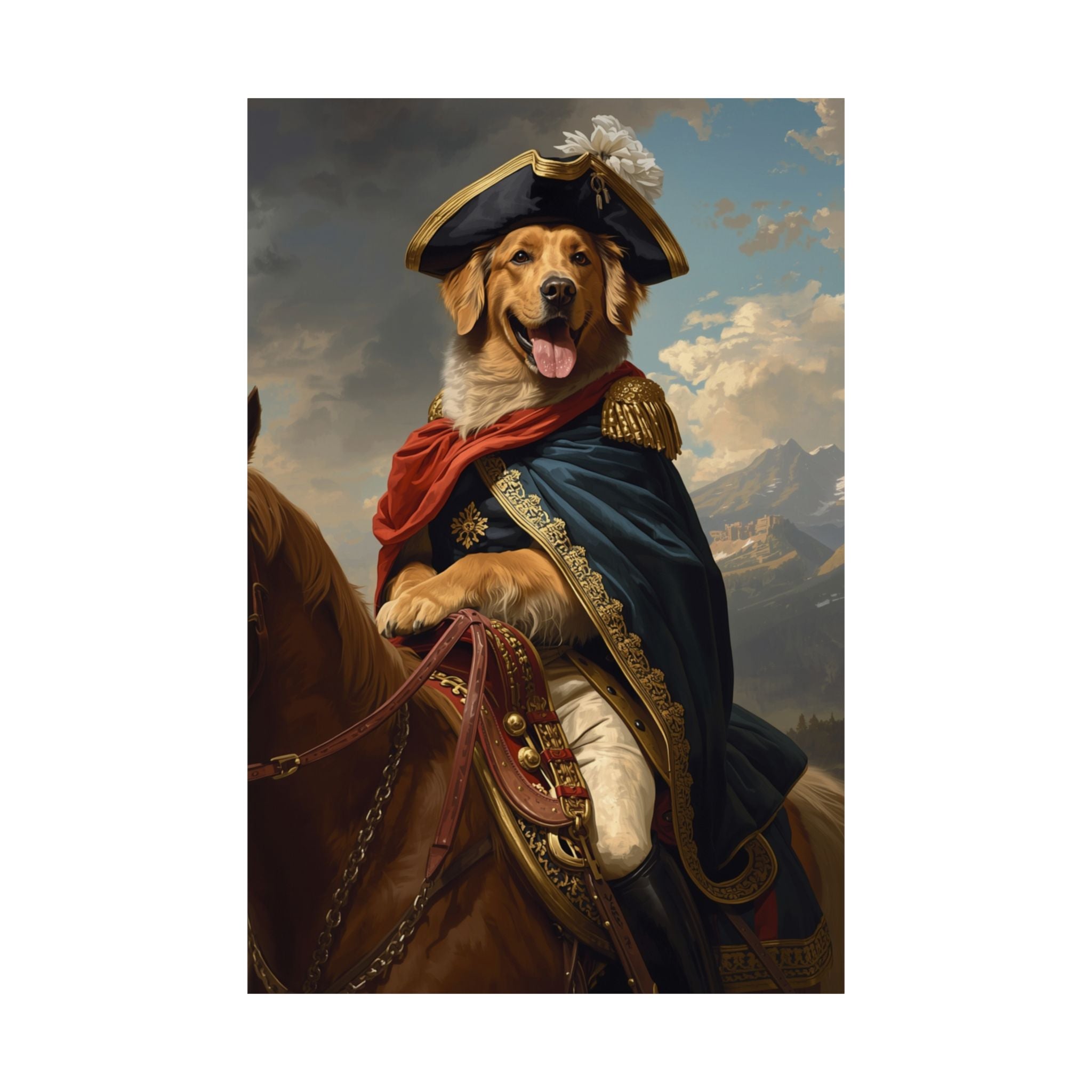Golden Retriever Napoléon Portrait Matte Poster — Regal Pet Wall Art