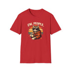 Cat Coffee Vintage T-Shirt — "Ew, People" Retro Cat with Mug Graphic
