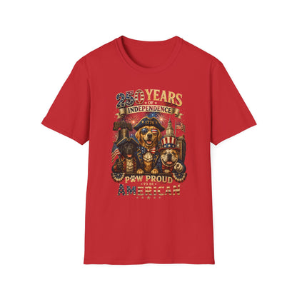 25 Years of Independence Dog T-Shirt — Paw Proud American 1776 Patriotic Tee
