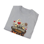 Cat Lover T-Shirt — "Love Is a Four-Legged Word" Graphic Tee