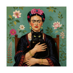 Frida Cat Portrait Poster — Matte Vertical Art Print