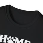 T‑Shirt — "Home Is Where the Paw Prints Lead To" Pet Lover Graphic Tee