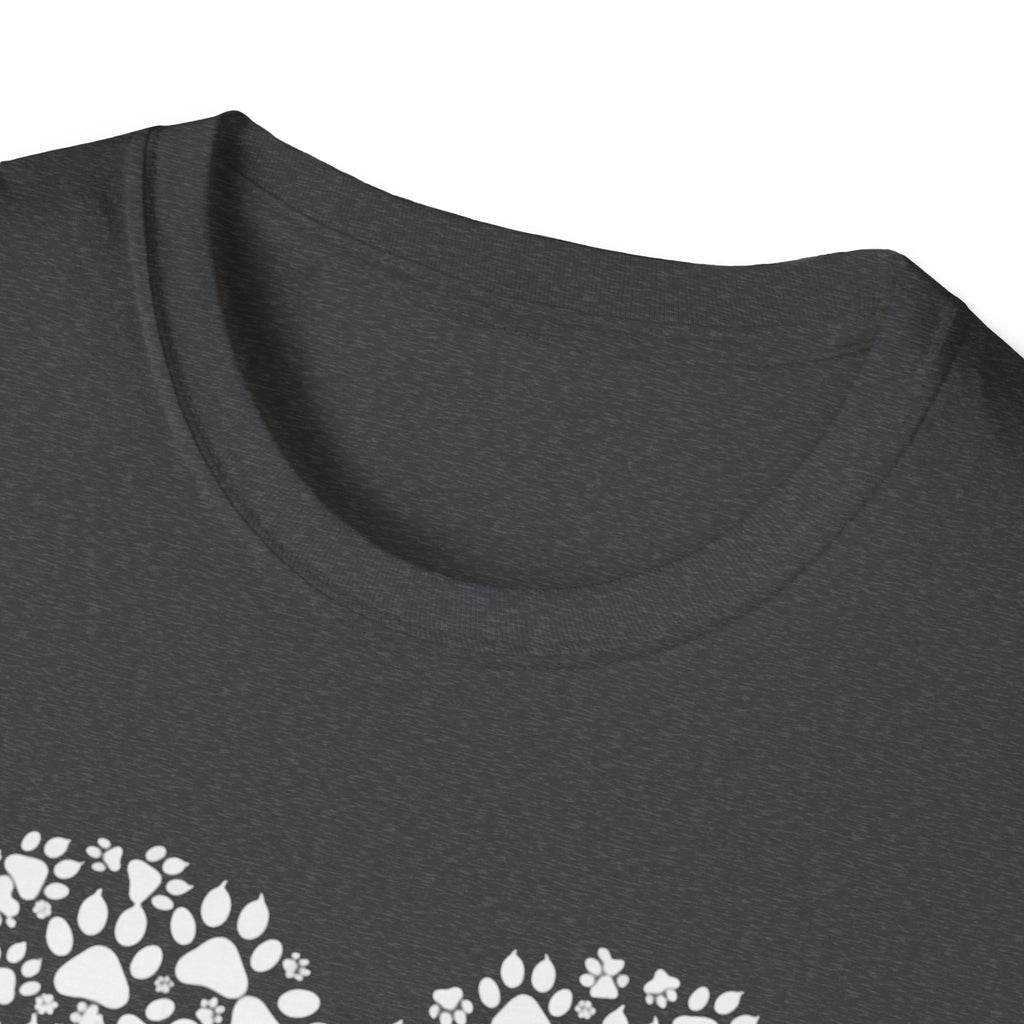 Paw Heart T-Shirt — White Doodle Paw Heart Graphic Tee