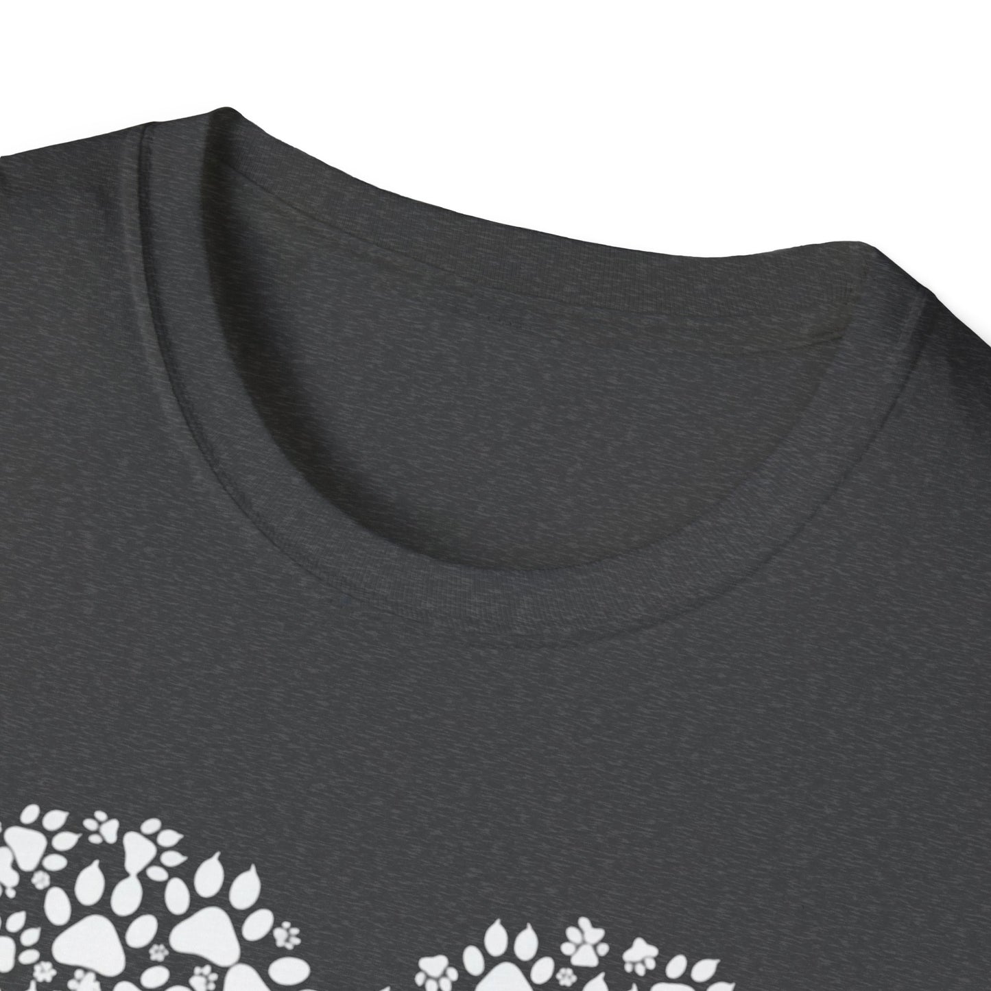 Paw Heart T-Shirt — White Doodle Paw Heart Graphic Tee