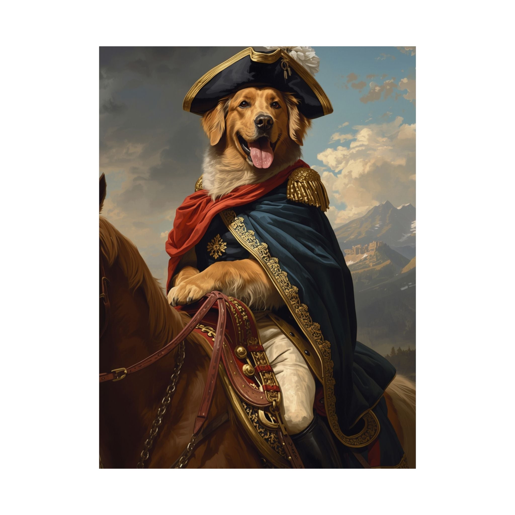 Golden Retriever Napoléon Portrait Matte Poster — Regal Pet Wall Art