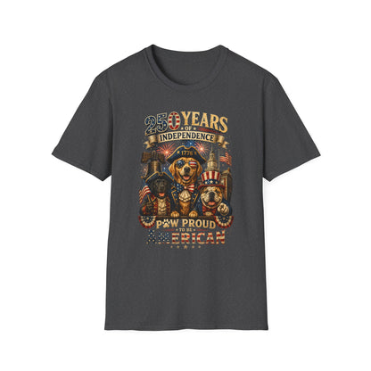 25 Years of Independence Dog T-Shirt — Paw Proud American 1776 Patriotic Tee