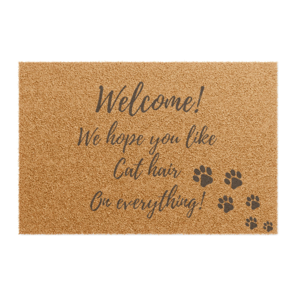 Welcome Doormat — "We Hope You Like Cat Hair On Everything" Cat Paw Entrance Mat