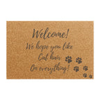 Welcome Doormat — "We Hope You Like Cat Hair On Everything" Cat Paw Entrance Mat