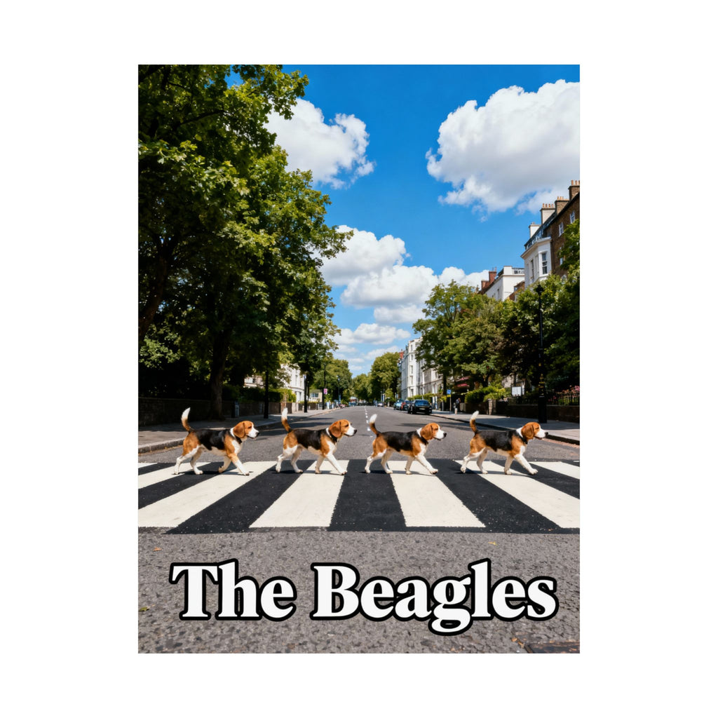 Beagle Band Poster — 'The Beagles' Matte Vertical Dog Art Print