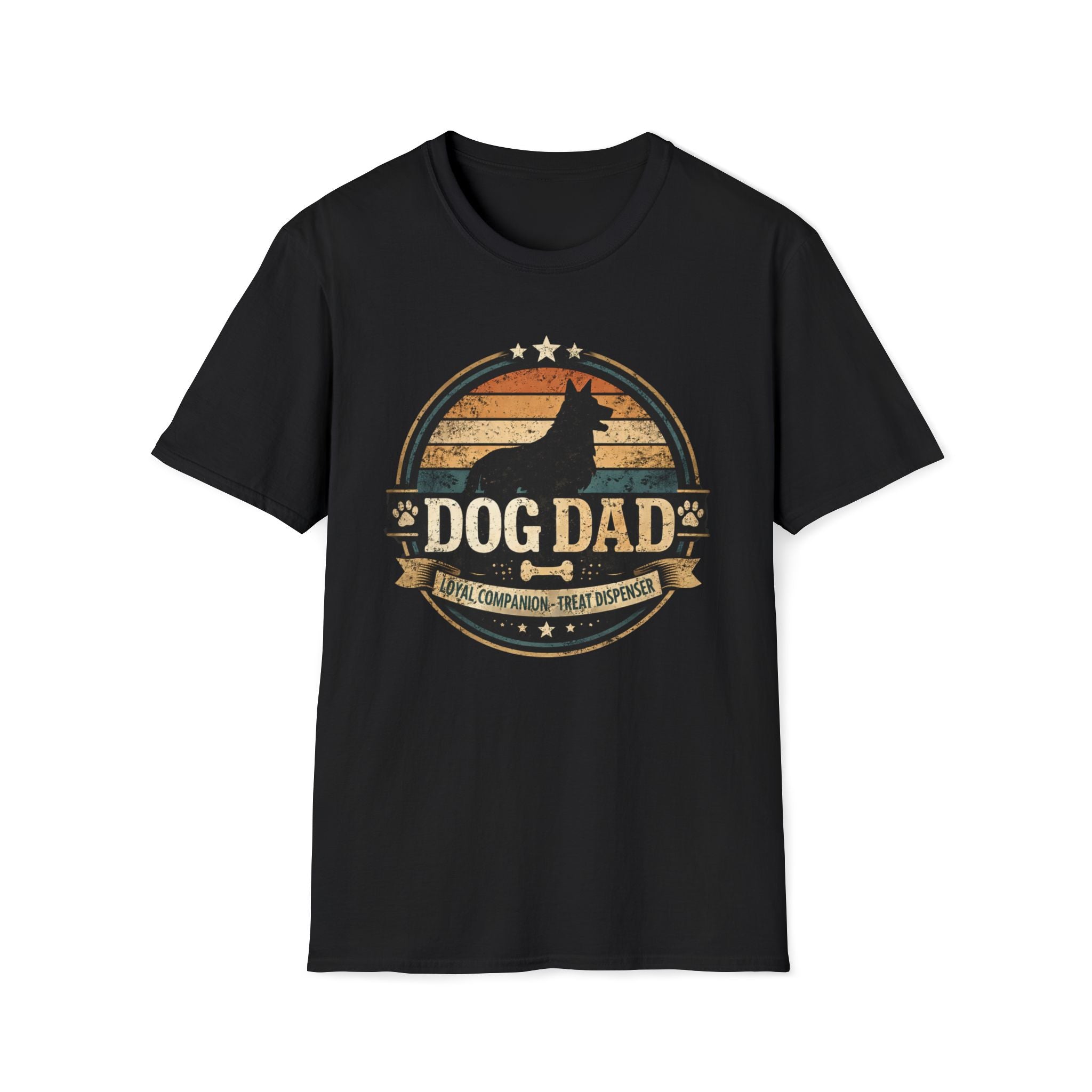 Dog Dad T-Shirt — Vintage Silhouette "Dog Dad" Graphic Tee for Pet Lovers