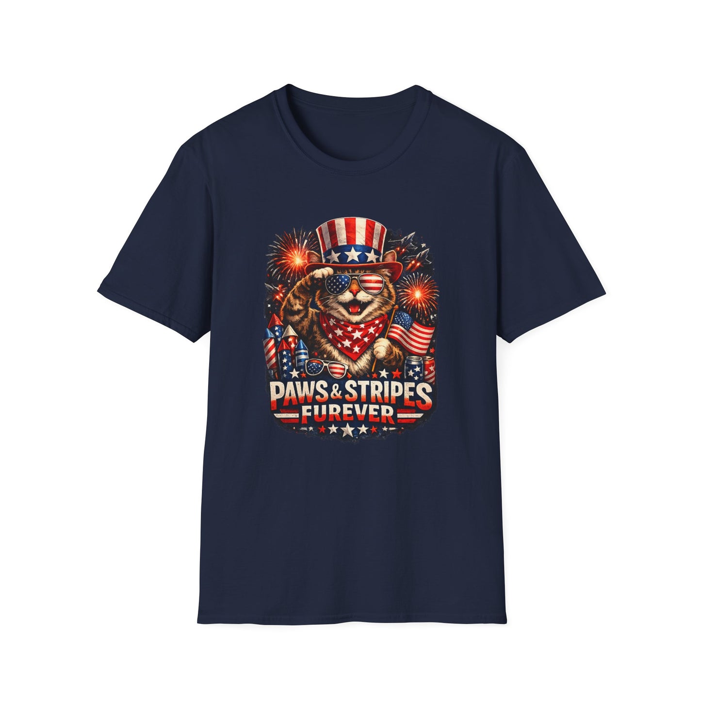 Patriotic Paws T-Shirt — “Paws & Stripes Forever” 4th of July Graphic Tee