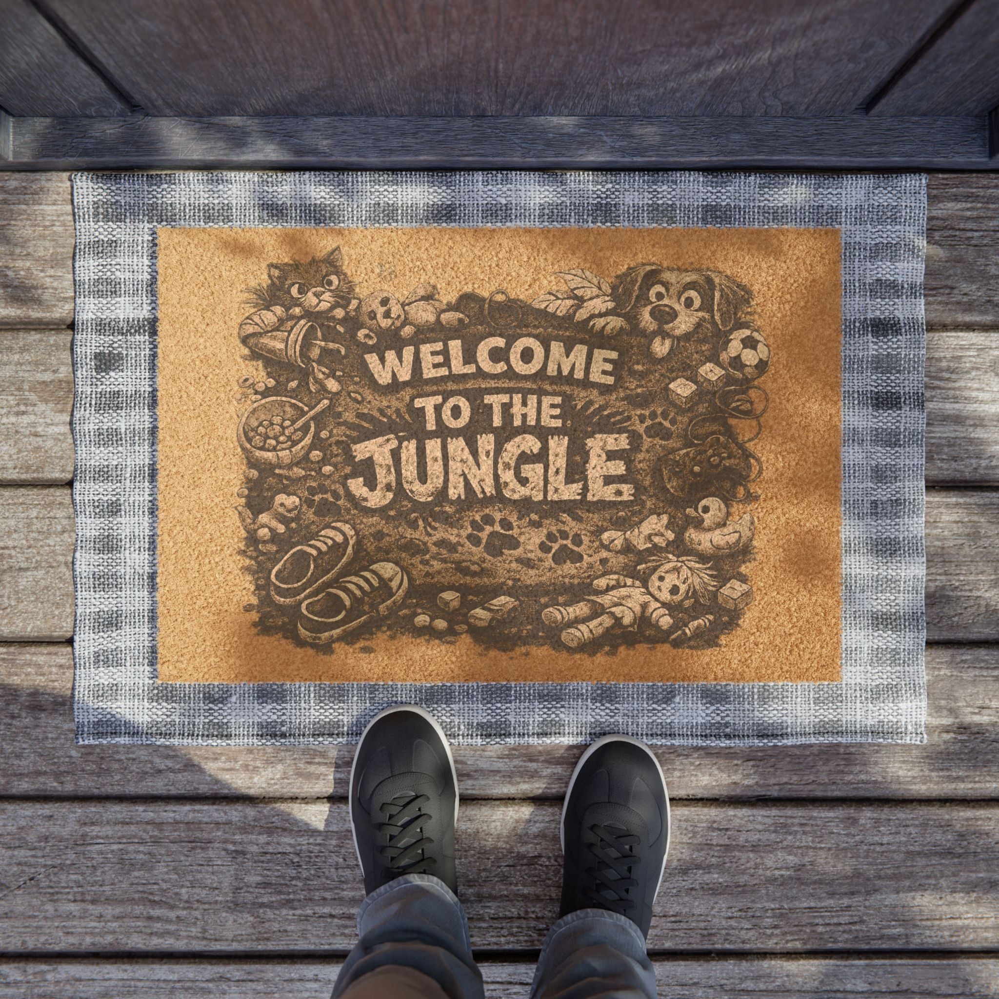 Doormat - "Welcome to the Jungle" Pet & Family Coir Welcome Mat