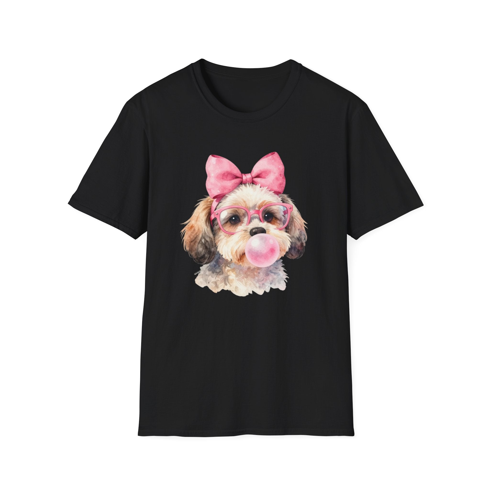 Shih Tzu Bubblegum Bow T-Shirt — Cute Puppy Tee for Dog Lovers